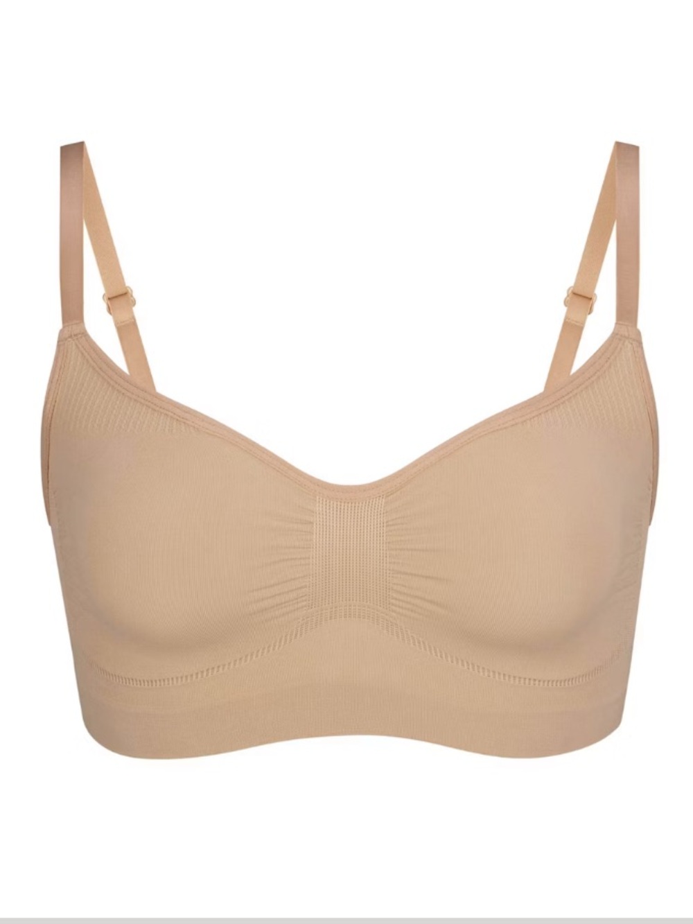 SKIMS Seamless Bralette in Nude Beige in size Small